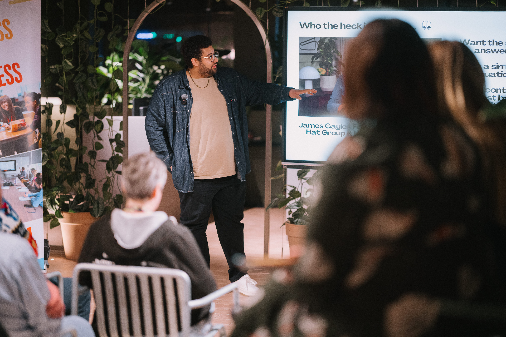 James Gayle presenting